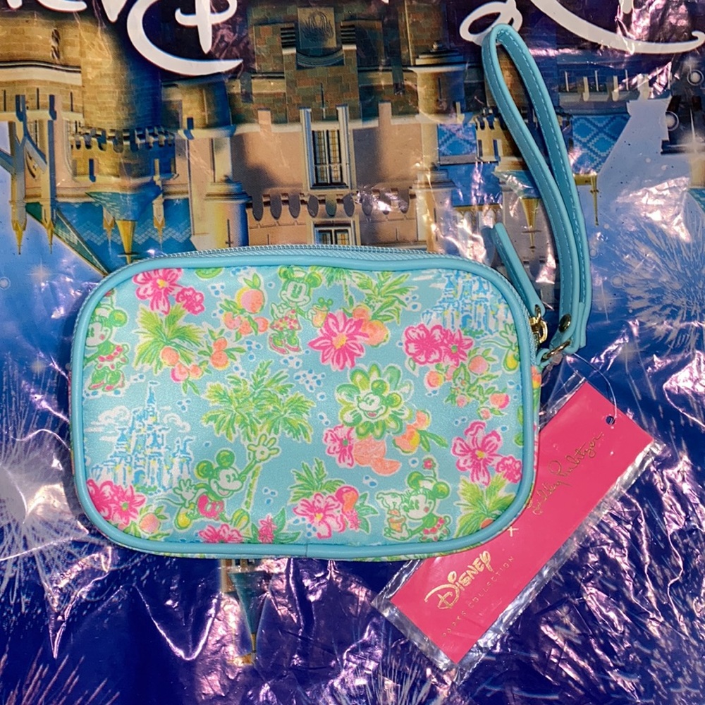 Disney Parks x Lilly Pulitzer Mickey Minnie Castle Gillie Wristlet NWT #2 - Picture 2 of 2